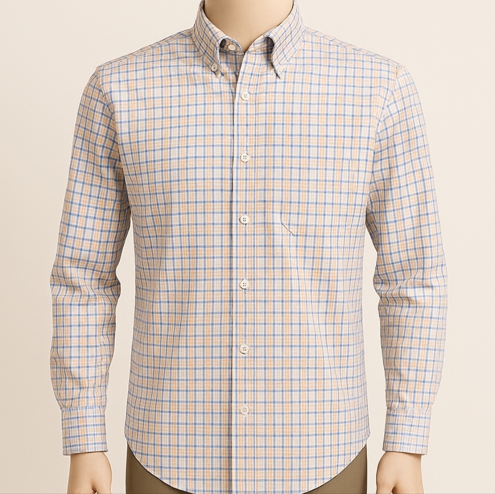 Brooks Brothers Non‑Iron Plaid Button‑Down Shirt – Size L